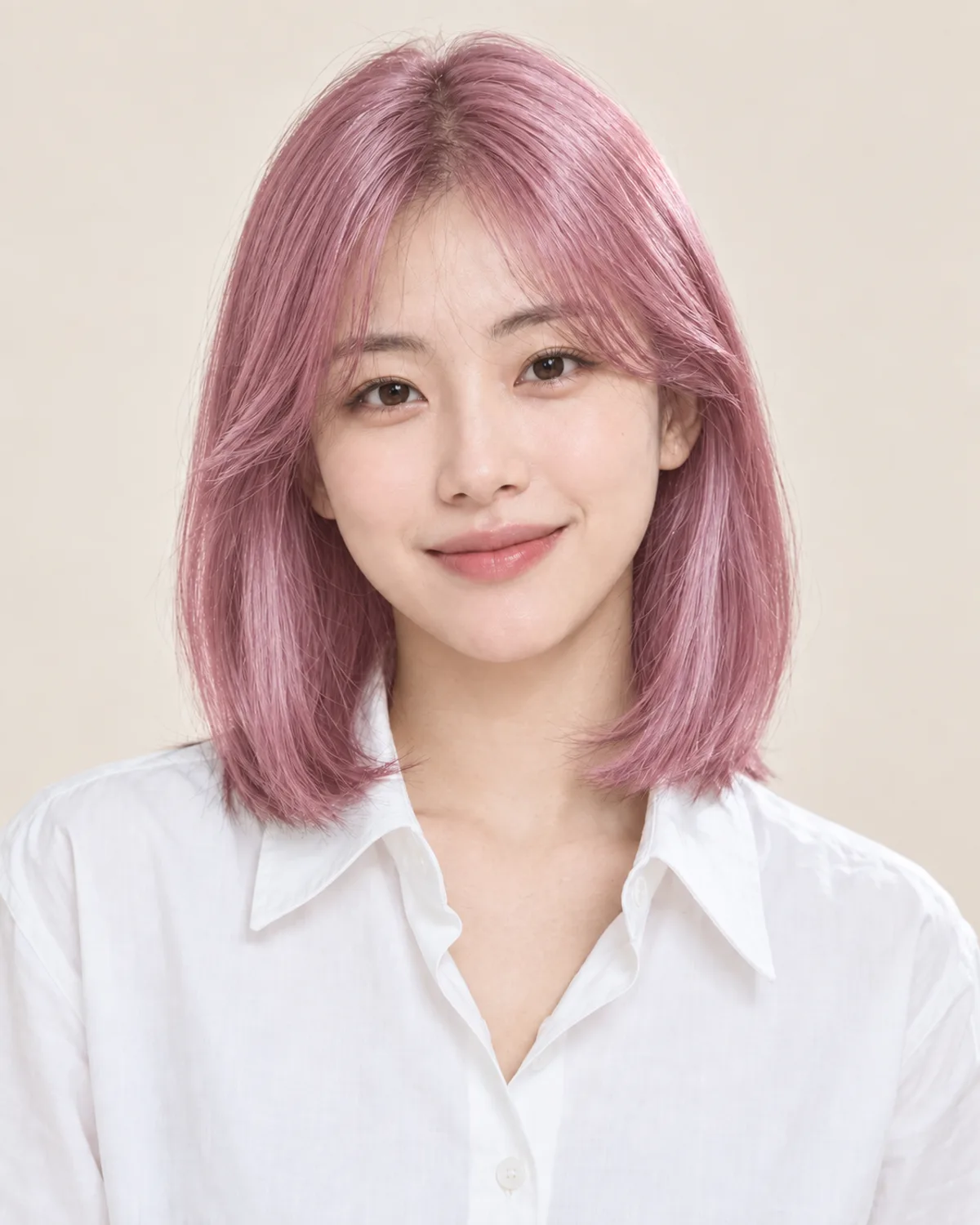 The same photo with Pastel pink hair